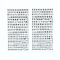 CRAFTY & CO. autocollants d'alphabet, noirs, décoratifs, 518 pièces, bricolage, artisanat ALPHA STKR 518PC BLK