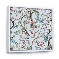 Designart Chinoiserie Aux Oiseaux Et Pivoines X ART MURAL À CADRE FLOTTÉ