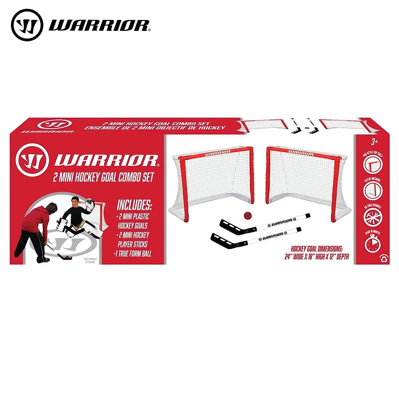 Ensemble de 2 mini objectif de hockey de Warrior