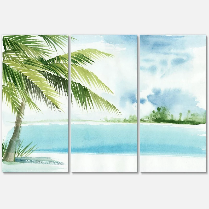 Designart Palm Beach Resort At Dawn I Canvas Wall Art