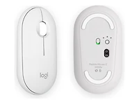 Logitech Pebble Mouse 2 M350s fine sans fil Bluetooth, portable, légère, boutons personnalisables - Blanc