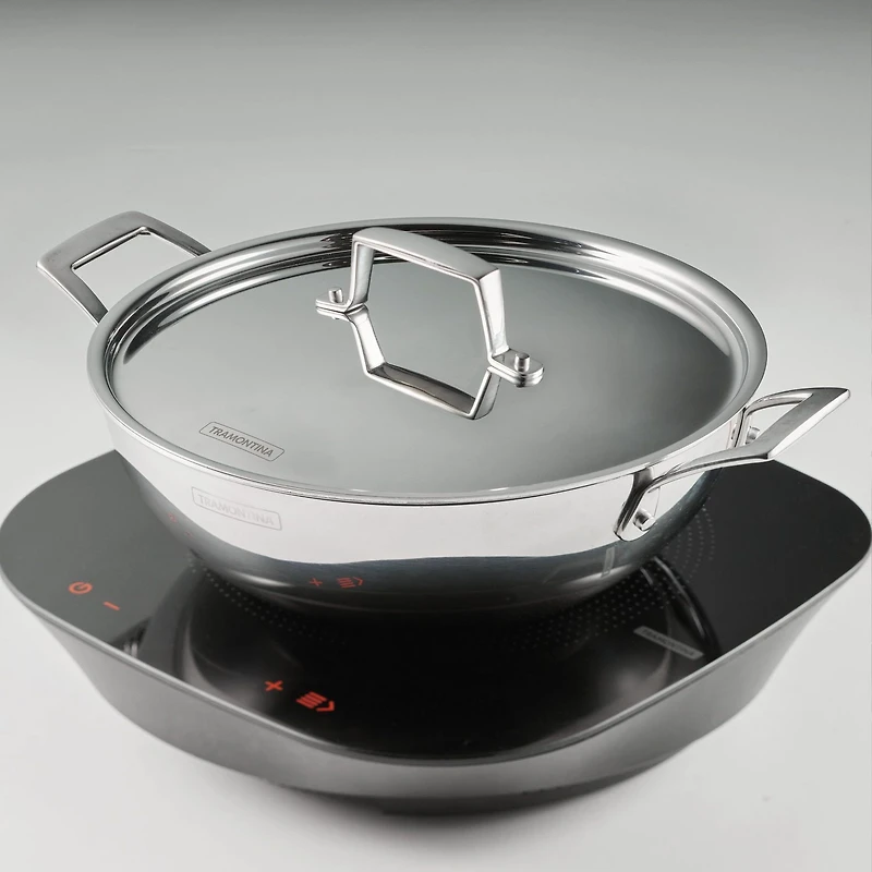 Tramontina Utsava Tri-Ply Clad Stainless Steel Covered Kadai