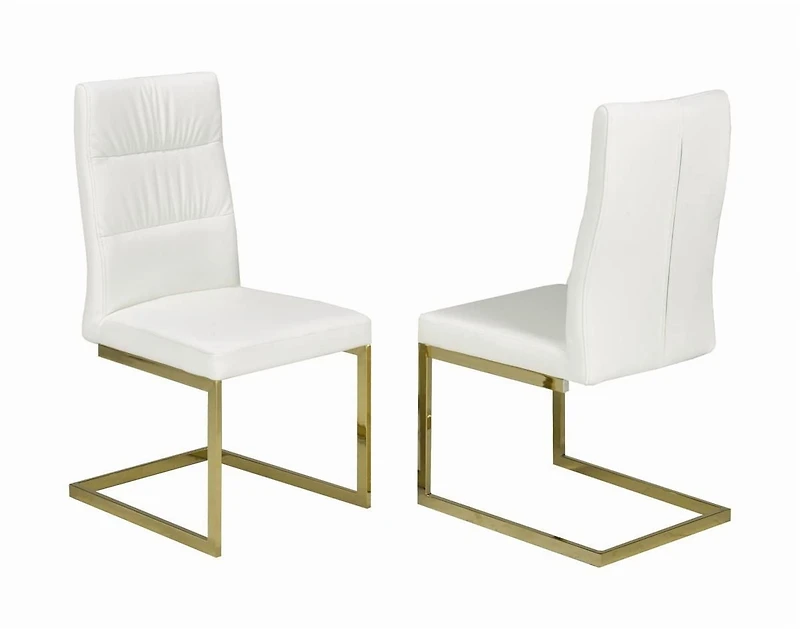 Fresno 5-Piece Dining Set, White/Gold<br>