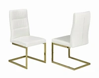 Fresno 5-Piece Dining Set, White/Gold<br>