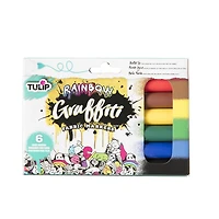 Tulip Graffiti Tissu Marqueurs Pointe Ogive 6 Pack Arc-en-Ciel Marqueurs de tissus permanents
