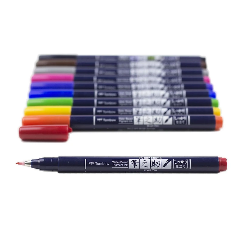 Pinceaux à Fudenosuke Paquet de 10 Tombow