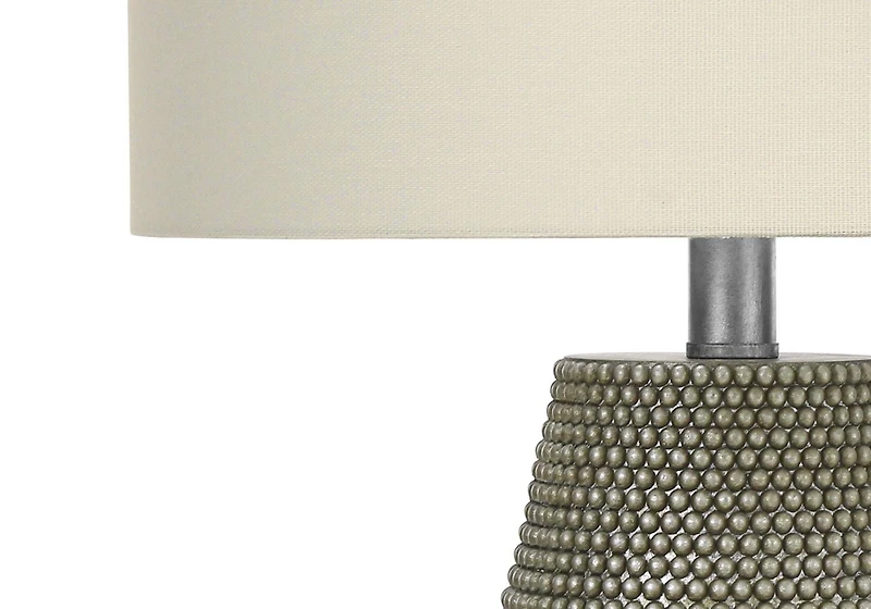 Monarch Specialties Lighting, 24"h, Table Lamp, Grey Resin, Ivory / Cream Shade, Contemporary