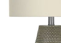 Monarch Specialties Lighting, 24"h, Table Lamp, Grey Resin, Ivory / Cream Shade, Contemporary