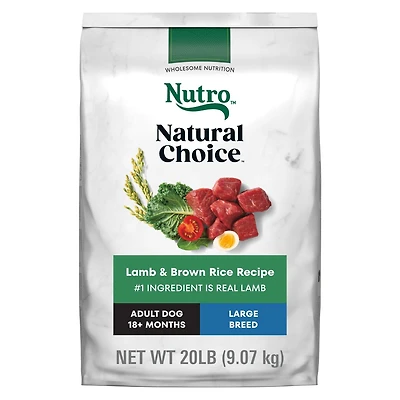 Nutro Natural Choice Large Breed Adult Dry Dog Food Lamb & Brown Rice Recipe 9.07kg