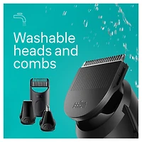 Kit tout-en-un Braun Series 3 3460, tondeuse pour hommes 6 en 1 avec tondeuse à barbe, pour le nez et les oreilles, tondeuse à cheveux et plus, lame ultra tranchante, 40 réglages de longueur, pile rec 1CT