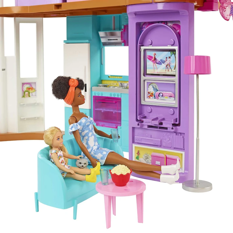 Barbie Vacation House Playset with 30+ Pieces, Toy for 3 Year Olds & Up, Ages 3+