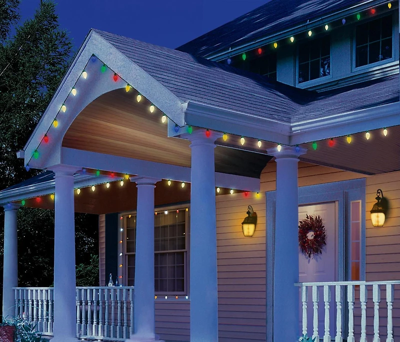 Guirlandes lumineuses de Noël à 70 lumières à DEL C9 à changement de couleur, taille diamant, multicolores à blanc chaud