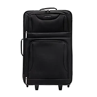 JT 4PC SFT SET BLK, 4 Piece Suitcase Set: 25 Inch Luggage, Carry On Suitcase, Tote Bag & Toiletry Kit