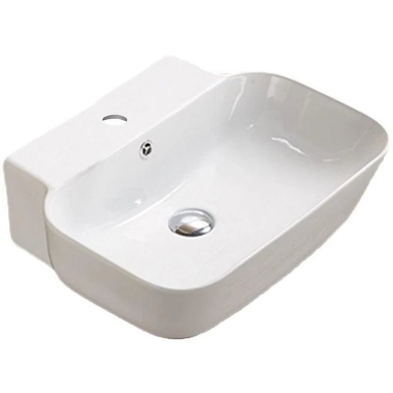 American Imaginations 20-in. W Wall Mount White Bathroom Vessel Sink For 1 Hole Center Drilling AI-28527