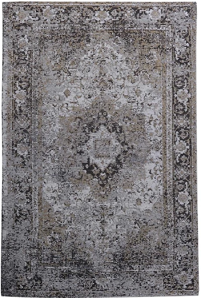 Tapis jacquard médaillon gris Home Decor Inc – 122 x 183 cm, idéal pour le salon