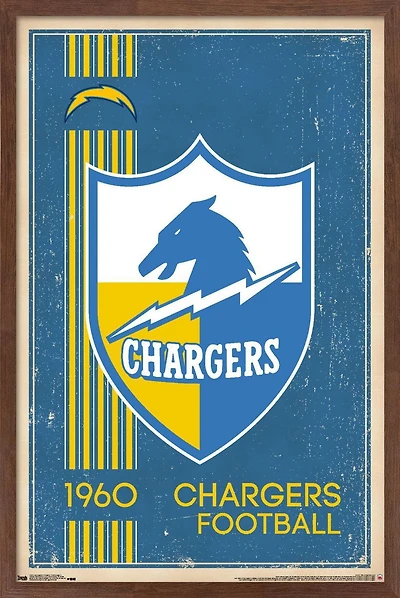 NFL Los Angeles Chargers - Retro Logo 17 Wall Poster, 22.375" x 34"