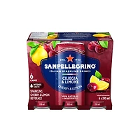 SANPELLEGRINO Boisson pétillante aux fruits italienne Ciliegia et Limone, faite avec du jus de fruits méditerranéens