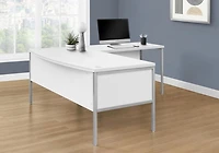Monarch Specialties Computer Desk, 72"l, Home Office, Work, Laptop, Commercial Grade, File Storage Drawer, White Laminate, Silver Metal, Contemporary, Modern