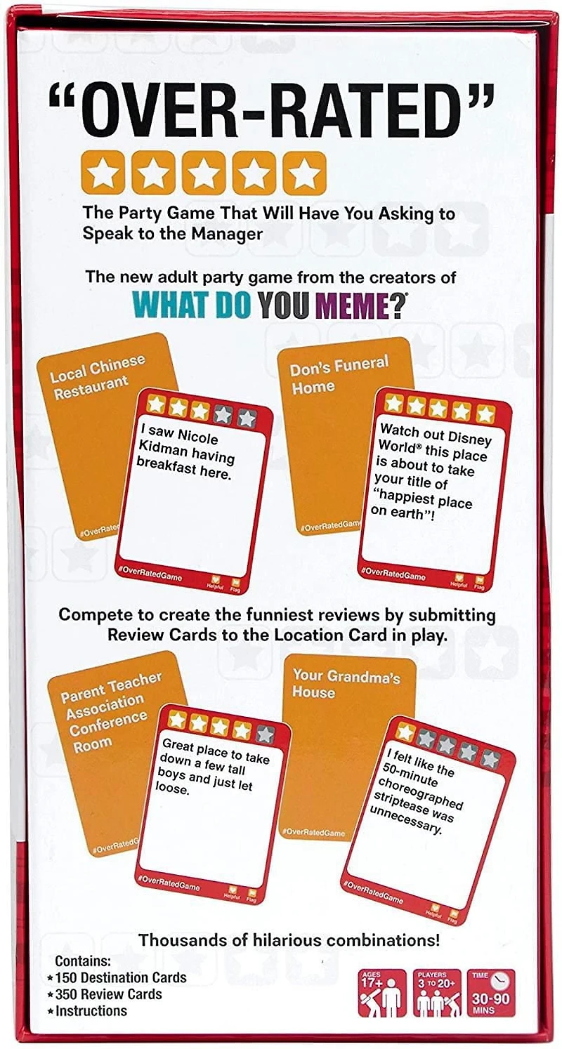 Over-Rated Jeu by What Do You Meme? Un jeu de critiques ridicules!