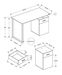Monarch Specialties Computer Desk, Home Office, Laptop, Left, Right Set-up, Storage Drawers, 48"l, Work, Metal, Laminate, Brown, Black, Contemporary, Modern