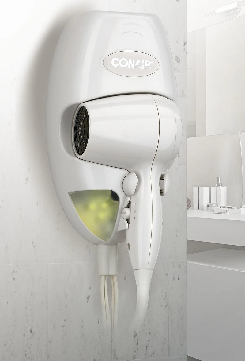 Sèche-cheveux Conair 1600 watt compact avec fixation murale