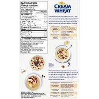 Cream Of Wheat Instant Original Hot Cereal. An excellent source of Vitamin D, iron and calcium., Cream Of Wheat Instant Cereals