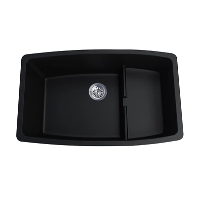 A&E Bath and Shower Hydrelia 30 po Évier de cuisine double en granit noir