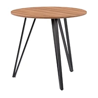 Table de bistrot d'intérieur ronde CorLiving Ezra, petite, avec plateau en bois d'ingénierie et pieds en fer noir, pouvant accueillir jusqu'à 4 personnes