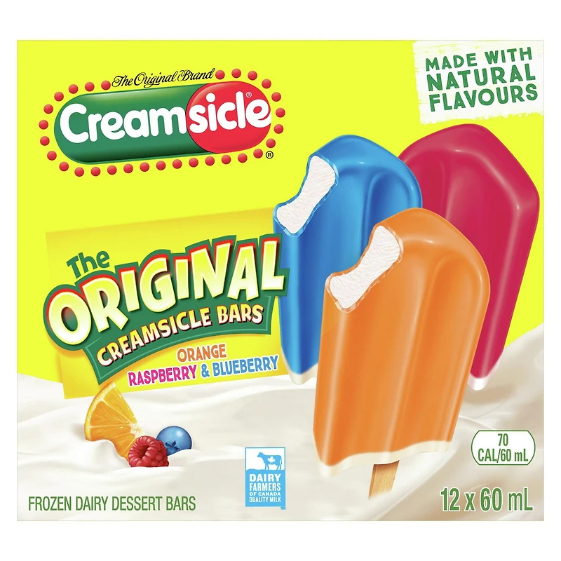 Crème glacée Popsicle Barres au Creamsicle Originales 12 barres x 60 ml