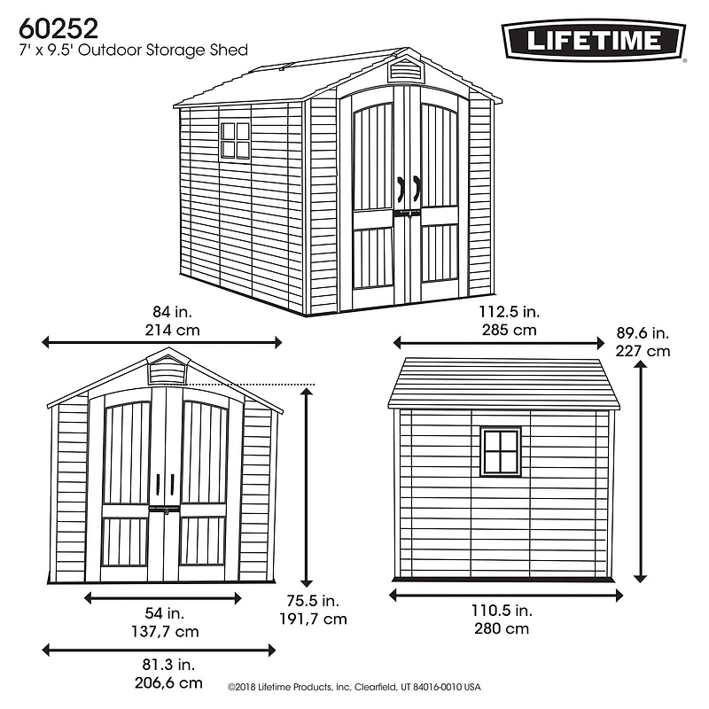 LIFETIME 7-Ft x 9.5-ft Outdoor Storage Shed
