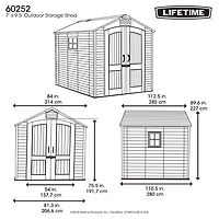 LIFETIME 7-Ft x 9.5-ft Outdoor Storage Shed