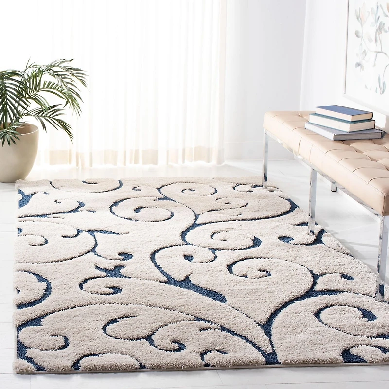 SAFAVIEH Florida Douglas Tapis Vignes Florales Shag