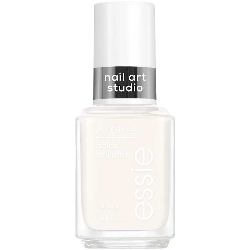 essie nail art studio jelly nail polish, sheer jelly finish, artic jelly, white, 13.5 ml, -