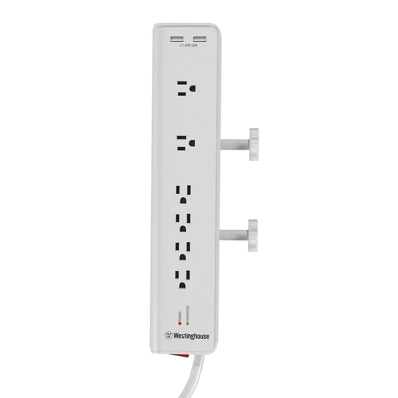 Westinghouse 1200J Desk Clamp USB Surge Protector