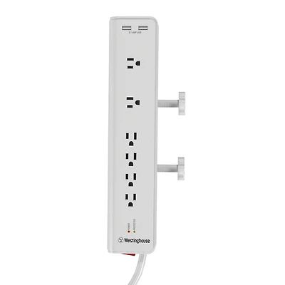 Westinghouse 1200J Desk Clamp USB Surge Protector