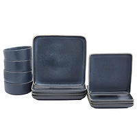 TTU Gallery 12Pc York Dinnerware Set- Midnight Fog