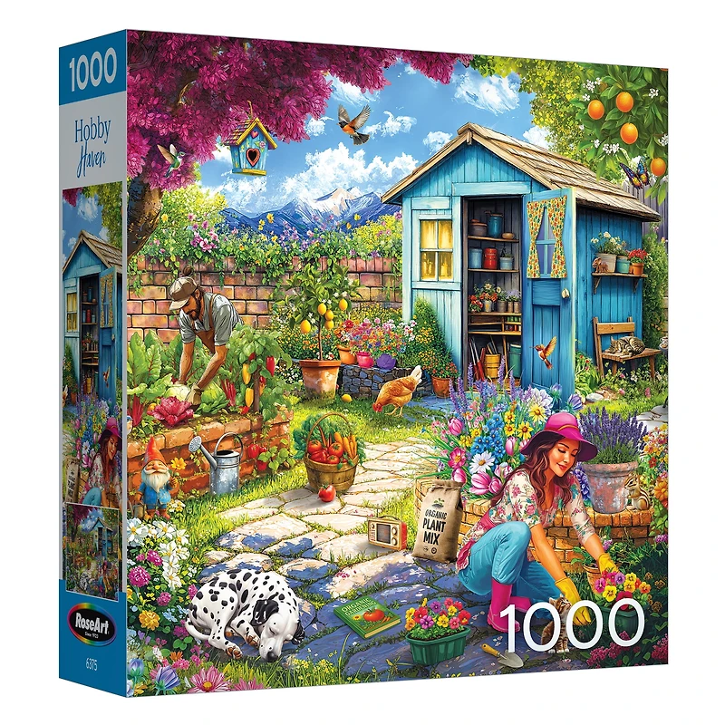 RoseArt - Favorite Places 1000-Piece - HH Couple in the garden- Adult Interlocking Puzzle