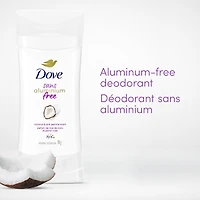 Dove Aluminum Free Déodorant for Soft Underarms, for Soft Underarms, Coconut & Pink Jasmine Scent, 74g