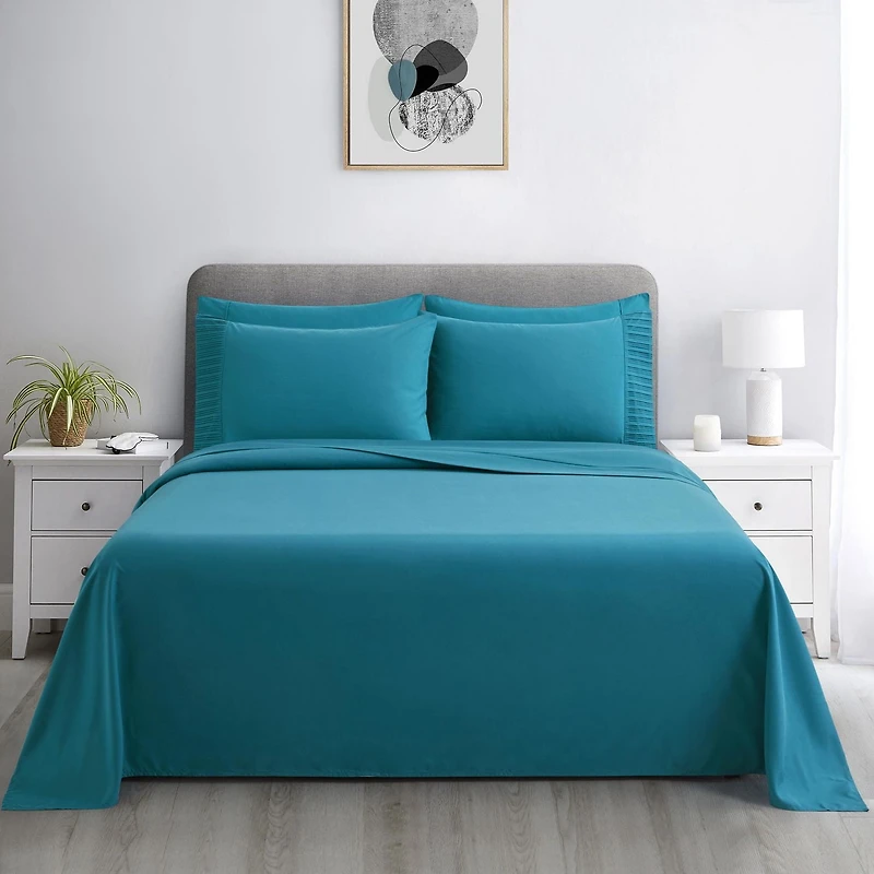 Literie Marina Décoration ultra douce et soyeuse en rayonne de bambou, toutes saisons, couleur bleu sarcelle