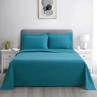 Literie Marina Décoration ultra douce et soyeuse en rayonne de bambou, toutes saisons, couleur bleu sarcelle