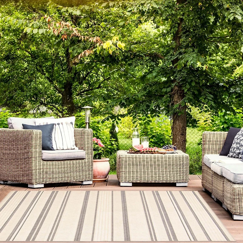 ECARPET Indoor/Outdoor for Balcony, Patio and Garden Arthur Ivory Rug