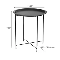 Metal Black Round Coffee Table