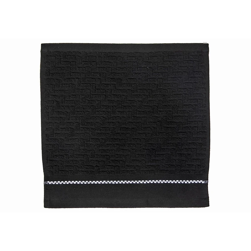 Point De Luxe Débarbouillette (12 X 12) (Noir) - Set of 6