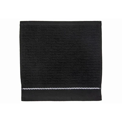 Point De Luxe Débarbouillette (12 X 12) (Noir) - Set of 6