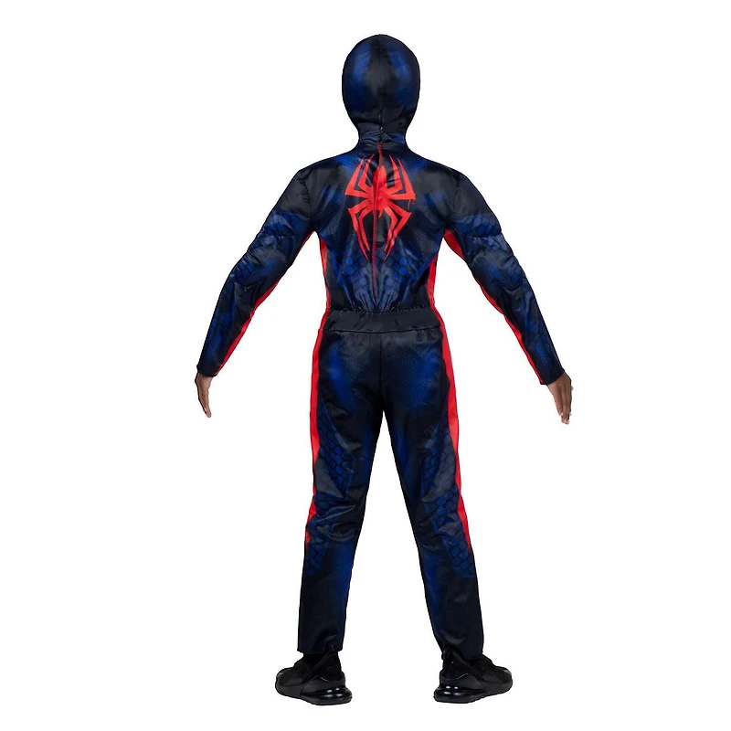 MARVEL’S MILES MORALES MUSCLE SUIT COSTUME - Costume Musclé avec Motif Imprimé et Rembourrage en Polyfill avec Masque en Tissu