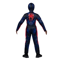 MARVEL’S MILES MORALES MUSCLE SUIT COSTUME - Costume Musclé avec Motif Imprimé et Rembourrage en Polyfill avec Masque en Tissu