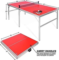 GoSports - Ensemble de jeu de tennis de table intérieur/extérieur de taille moyenne - Rouge