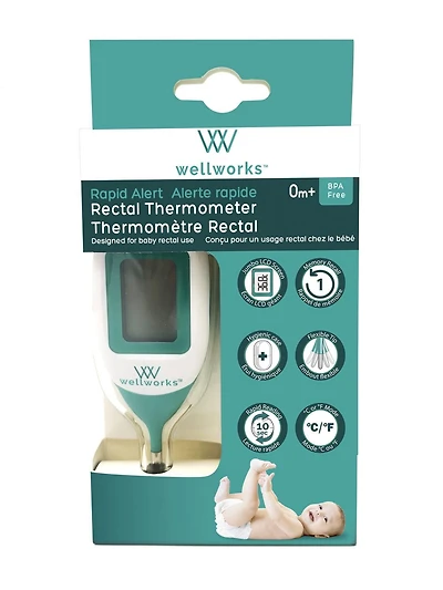 Thermomètre rectal à alerte rapide wellworks™ Fiable et précis !