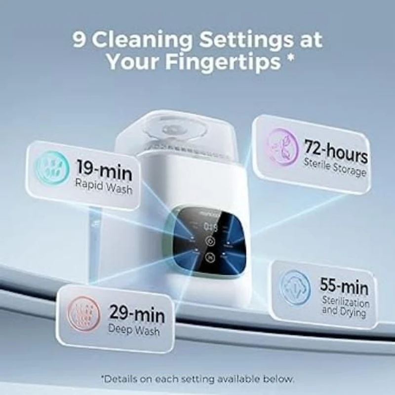 Lave-biberons, stérilise et sèche-biberons Momcozy KleanPal Pro - Machine de nettoyage tout-en-un pour les biberons, les pièces de pompe et les articles essentiels pour bébé - Gain de temps et entreti