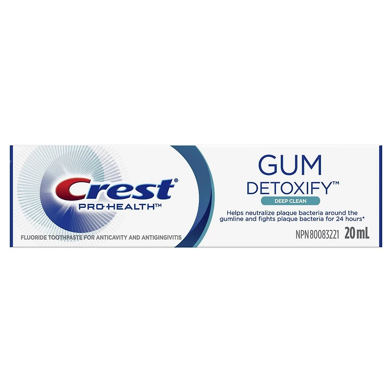 Crest Gum Detoxify Deep Clean Anticavity Fluoride Toothpaste, 20 mL